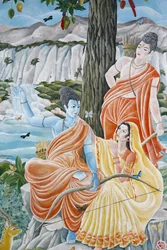 Rama, Sita i Laxman. Pashupatinah, Katmandu, Nepal