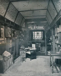 Czytelnia zaprojektowana przez H Novacka i wykonana przez J. W. Mullera, c1899