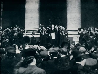 Czytanie Proklamacji wojny przeciwko Turcji z Royal Exchange, Londyn, 1914