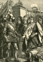 Przyjęcie Cortesa przez Montezumę, 1519, 1890.