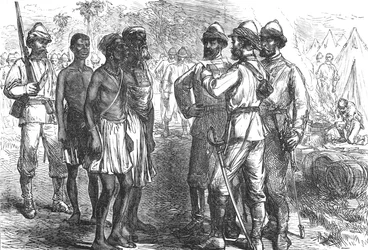 Przyjęcie ambasadorów King Koffees w obozie angielskim, ok. 1880 r.