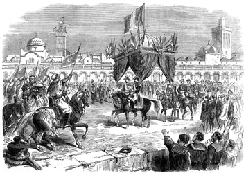 Przyjęcie cesarza Francji na nabrzeżu w Algierze, 1865
