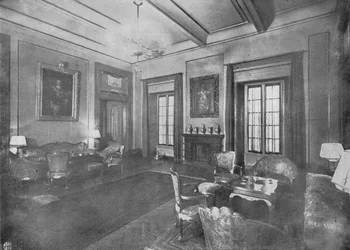 Sala przyjęć z okazji wizyty króla Wiktora Emanuela III i królowej włoskiej Eleny w Kairze, ok. 1933.