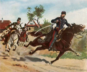 Jazda rozpoznawcza hrabiego Zeppelina w Schirlenhof, 26 lipca 1870, 1936.