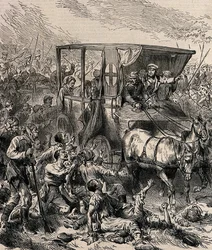 Ratowanie rannych żołnierzy rosyjskich z pola bitwy, ok. 1878