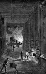 Retort House, Imperial Gasworks, Kings Road, Londyn, 1876