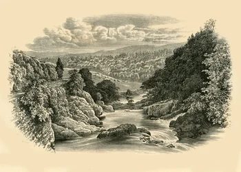 Scena rzeczna w Pont-Y-Cyffing, c1890.
