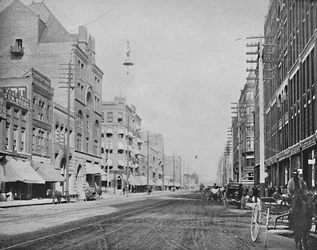 Riverside Avenue, Spokane, Waszyngton, ok. 1897.
