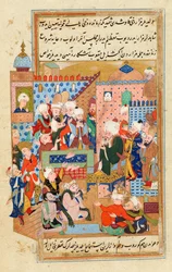 Ojciec Rumiego wygłasza kazanie na cmentarzu Qani˓ī w Konyah