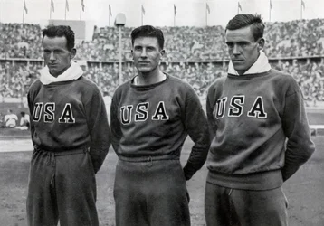Robert Clark, Glenn Morris, John Parker, amerykańscy dziesięcioboiści, Igrzyska Olimpijskie w Berlinie, 1936 r.