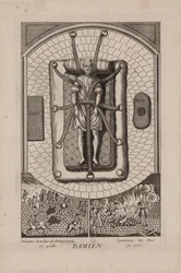 Robert Francois Damiens 1715-1757 w Châtelet, 2 marca 1757.