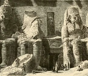 Skalne świątynie w Abousimbel, 1890.