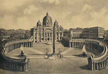 Roma - Bazylika i Plac św. Piotra. Pałac Watykański, 1910