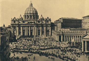 Roma - Fasada i Kopuła S. Peters, 1910