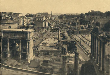 Roma - Widok ogólny Forum Romanum, 1910.