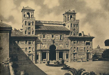 Rzym - Wewnętrzna fasada Francuskiej Narodowej Akademii Sztuk Pięknych, dawniej Villa Medici, 1910