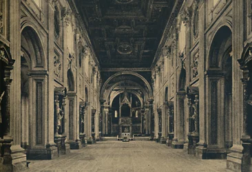 Roma - Nawa główna Bazyliki św. Jana na Lateranie Borrominiego, arch. 1650, 1910