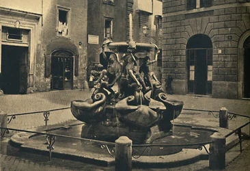 Rzym - Plac Mattei. - Fontanna Żółwi. Landini i Della Porta 1585., 1910