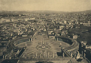 Rzym - Panoramiczny widok z kopuły św. Piotra, 1910