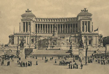 Rzym - Piazza di Venezia. Pomnik Wiktora Emanuela II, 1910.