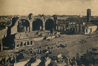 Roma - Forum Romanum - Bazylika Maksencjusza i kościół S. Francesca Romana, 1910