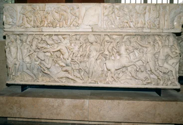 Rzymski sarkofag z legendą o Selene i Endymionie, 230-235 rne