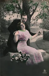 Romantyczna pocztówka, c1910