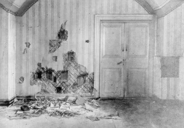 Sala egzekucji cara Mikołaja II i jego rodziny, Jekaterynburg, Rosja, 17 lipca 1918