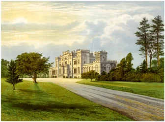 Zamek Rossie, Forfarshire, Szkocja, dom rodziny Macdonaldów, ok. 1880 r.