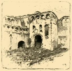 Ruiny Pałacu Biskupów, 1898.