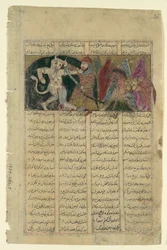 Rustam zabija Białą Div, Folio z Księgi Królów Shahnama, ca. 1330-40.