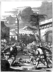 Sack of Puerto Principe, Hispaniola, kapitan Morgan, 1667 c1880