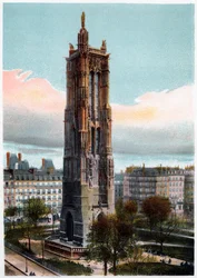 Wieża Saint-Jacques, Paryż, ok. 1900