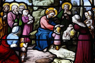 Kościół św. Aignana Jezus błogosławi dzieci, Chartres, Francja