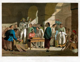 Sprzedaż towarów angielskich, Kanton, 1858