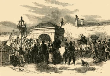 Sprzedaż Hyde Park Turnpike, c1876.