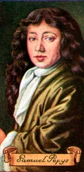 Samuel Pepys, zaczerpnięty z serii kart z papierosami, 1935