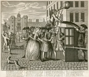 Rycina satyryczna przedstawiająca Pałac św. Jakuba, Londyn, 1740