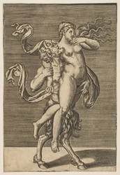 Satyr niosący nimfę krępującą jej prawą rękę, ca. 1515-1600.