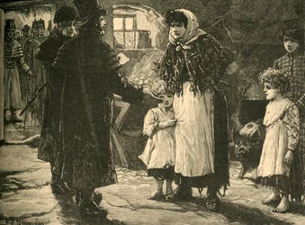 Scena w Irlandii: wizyta nadzorcy dziesięciny, początek lat 30. 1890.