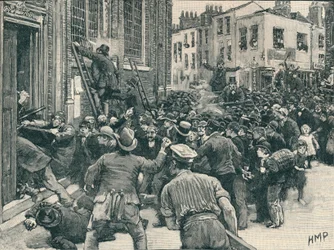 Scena z zamieszek Birmingham No Popery, 1868 1906