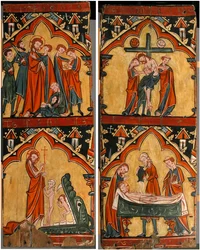 Sceny z życia Chrystusa: Aresztowanie Chrystusa, Chrystus w zawieszeniu, Zstąpienie z krzyża..., XIII w.