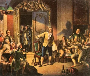 Schiller czyta swoją pierwszą sztukę, Die Räuber The Robbers, 1936.