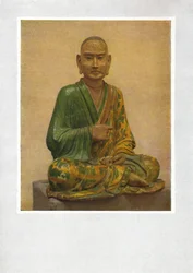 Siedząca figura Lohana - dynastia Tang, od VII do X wne, 1936