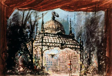 Scenografia do Mozarta Czarodziejski flet, 1863