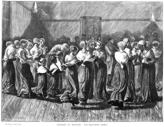 Shakery tańczące na spotkaniu, Lebanon Springs, Nowy Jork, USA, 1870