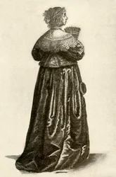 Pokazuje strój angielskiej dżentelmena, 1640, 1937.