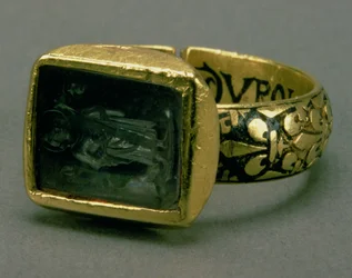 Sygnet króla Francji Ludwika IX (St. Louis) (1215-70) (złoto i emalia) (patrz także 98046)