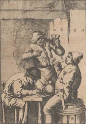 Piosenkarka stojąca między dwoma palaczami, 1610-85.