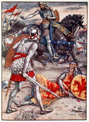 „Sir Lancelot zabrania Sir Borsowi zabicia króla”, 1911